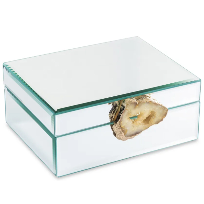 Шкатулка Glass Agate Box Зеркало Бежевый в Уфе | Loft Concept 