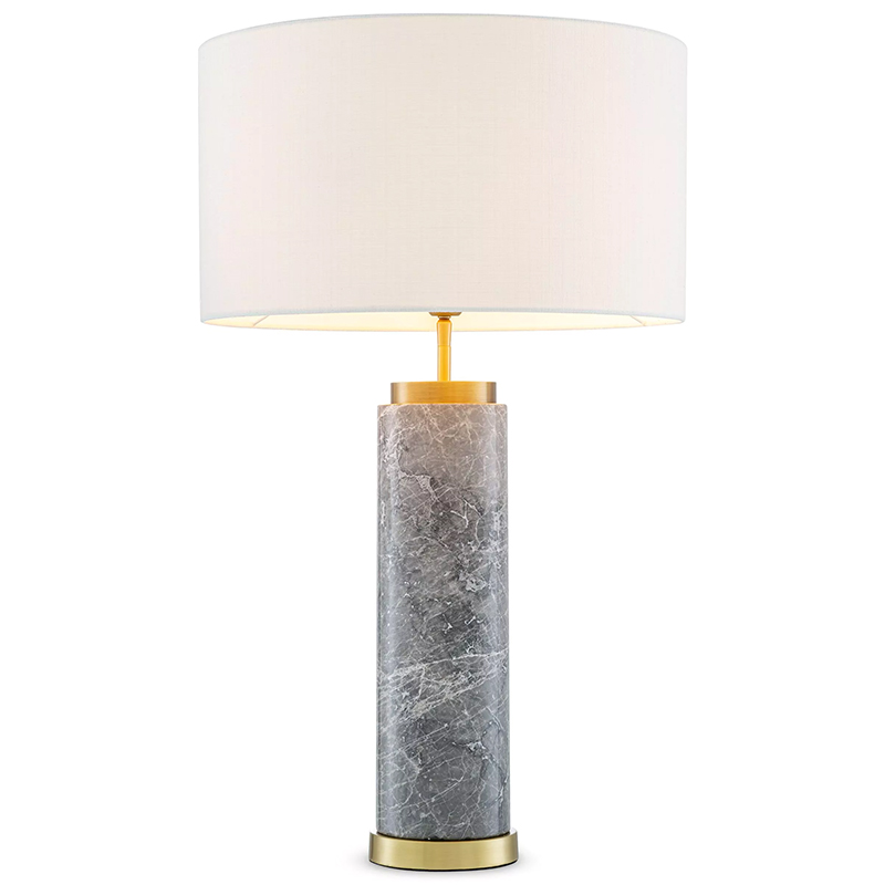 Настольная лампа Eichholtz Table Lamp Lxry Grey Marble Серый Латунь Белый в Уфе | Loft Concept 