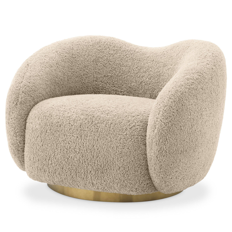 Кресло Eichholtz Swivel Chair Diego Песочный Латунь в Уфе | Loft Concept 