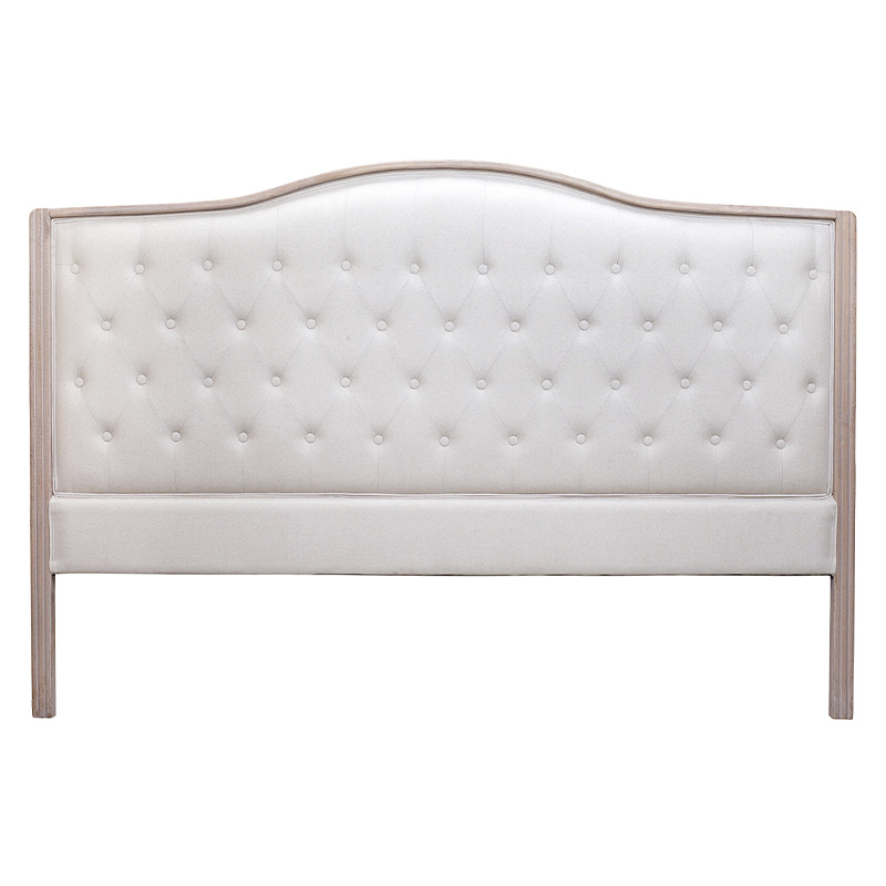 Изголовье кровати бежевое с мягкой обивкой из рогожки и льна Agatha Headboard Бежевый Коричневый в Уфе | Loft Concept 