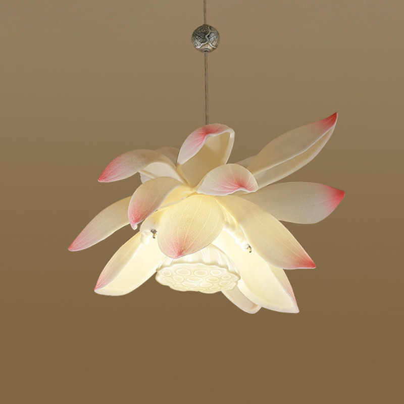 Подвесной светильник Lotus Flower Pendant Белый Розовый пастельный в Уфе | Loft Concept 