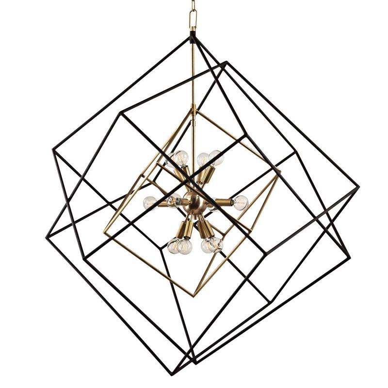 Люстра CUBIST Pendant Black and Gold 9 lamp Золотой Черный в Уфе | Loft Concept 