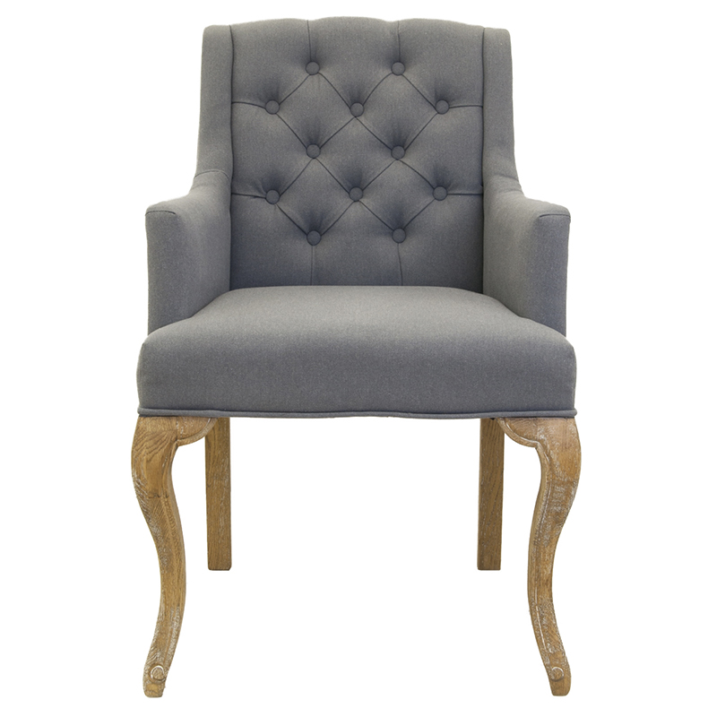 Кресло Mason Classical Armchair grey flax Серый Коричневый в Уфе | Loft Concept 