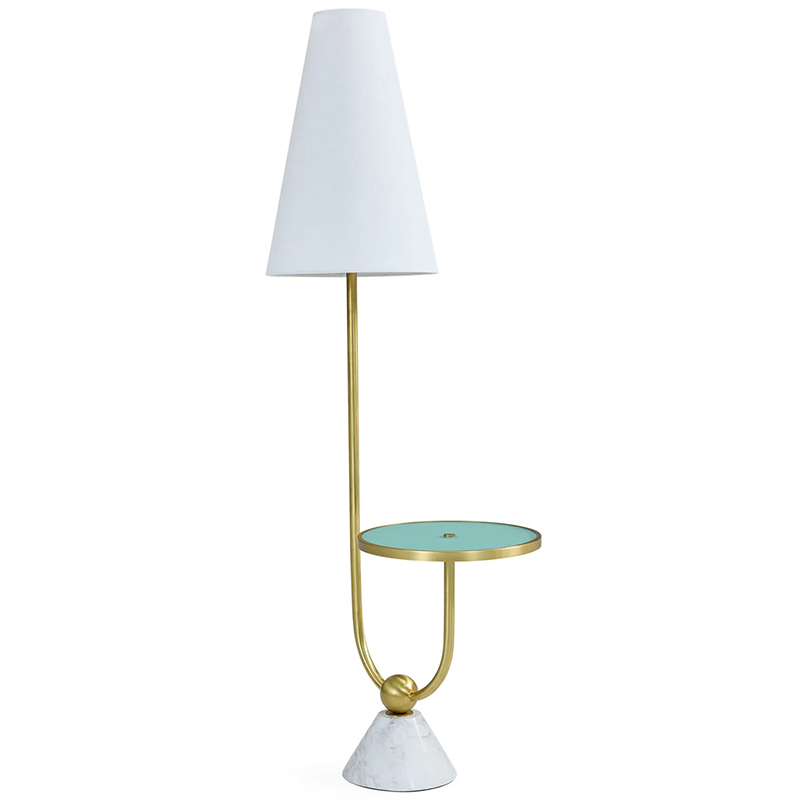 Торшер PARADISO TABLE FLOOR LAMP Латунь Белый Бирюзовый в Уфе | Loft Concept 