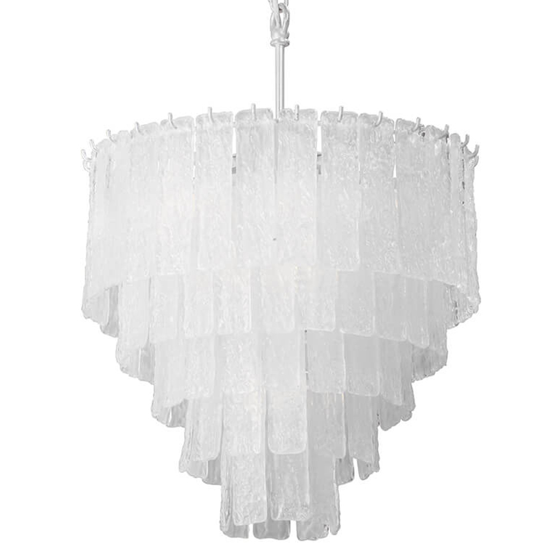 Люстра подвесная Textured Glass Chandelier Белое матовое стекло в Уфе | Loft Concept 