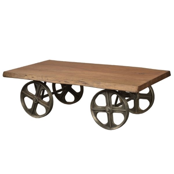 Стол на колесах Industrial Coffee Table on Wheels Акация в Уфе | Loft Concept 