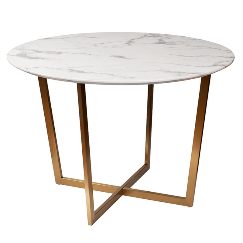 Обеденный стол Dining table Jacques round white Белый Золотой в Уфе | Loft Concept 