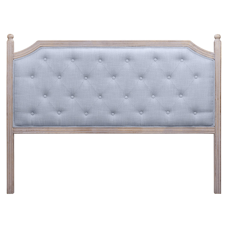 Изголовье кровати серое с мягкой обивкой из рогожки Emma Headboard Серый Коричневый в Уфе | Loft Concept 