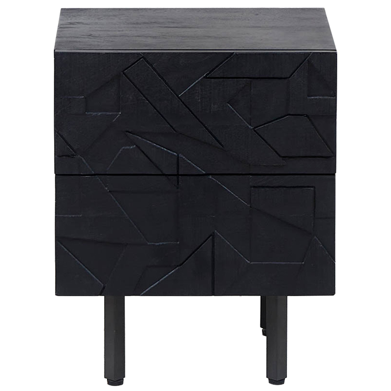 Тумба Polygonal Ornament Nightstand Черный в Уфе | Loft Concept 