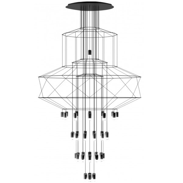 Люстра Wireflow Chandelier 0374 Suspension lamp Черный в Уфе | Loft Concept 