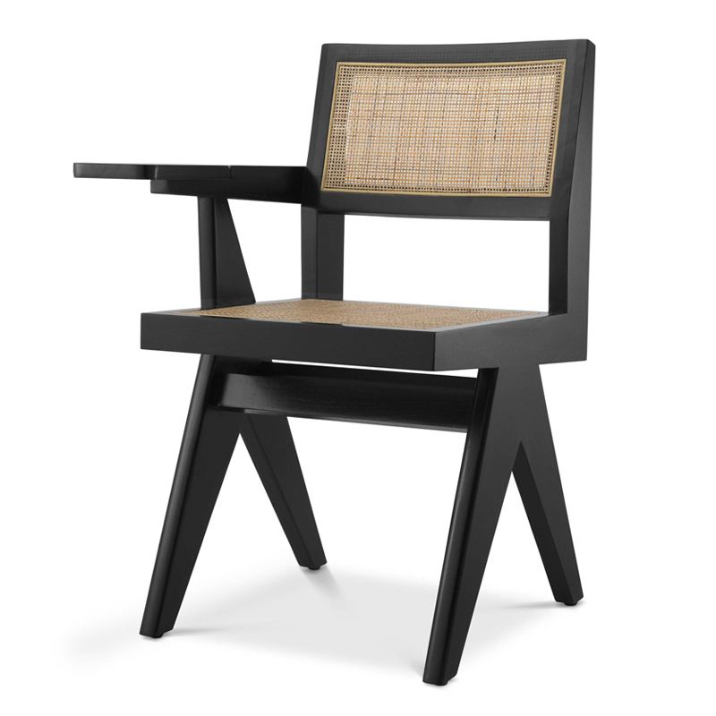 Стул Eichholtz Chair Niclas With Desk black Бежевый Черный в Уфе | Loft Concept 