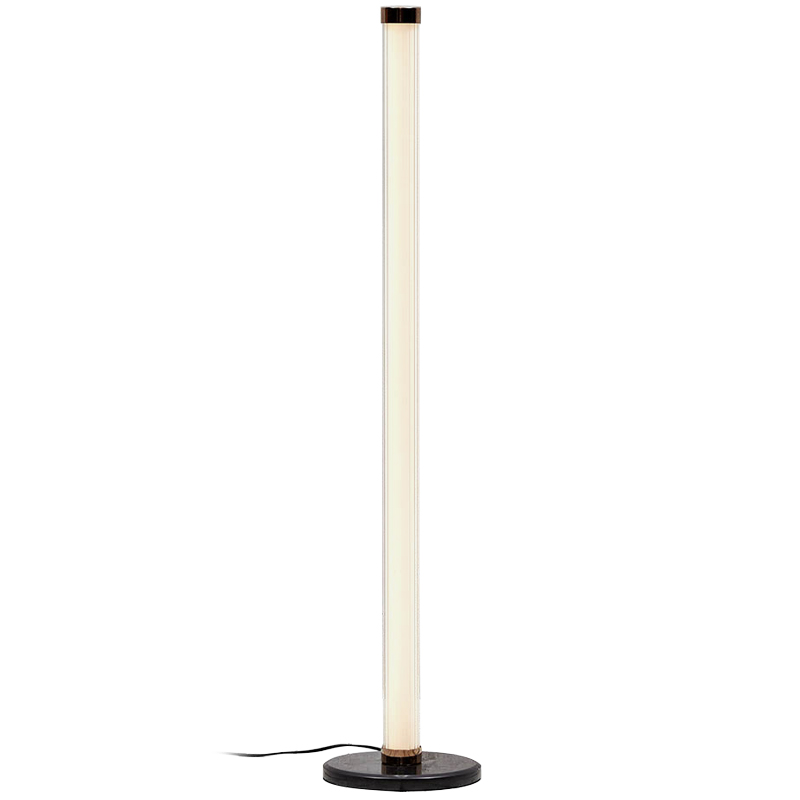 Дизайнерский торшер CANVAS GLASS TUBE FLOOR LAMP Медь Кремовый Черный Прозрачное Стекло в Уфе | Loft Concept 