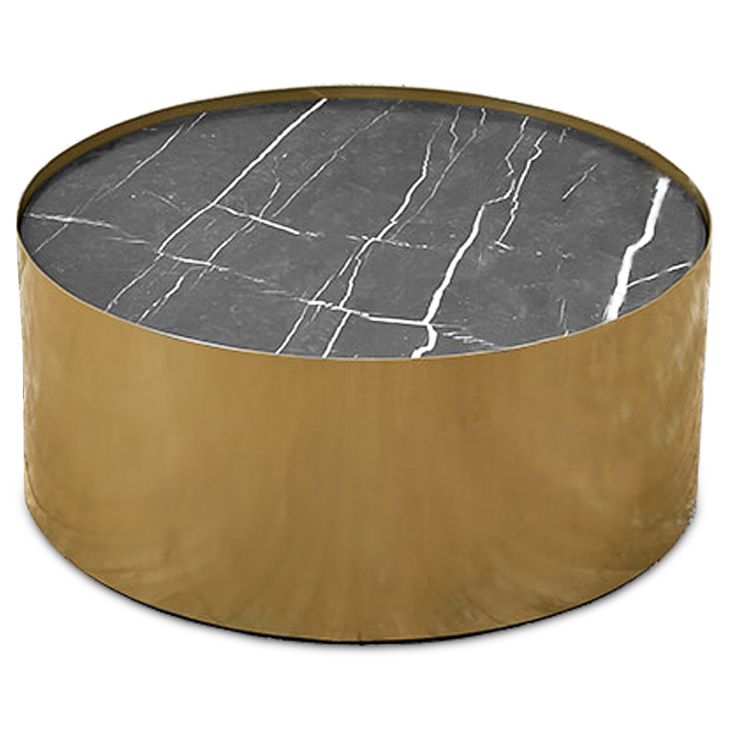 Кофейный стол Cappello Coffee Table Латунь Черный Мрамор Nero в Уфе | Loft Concept 