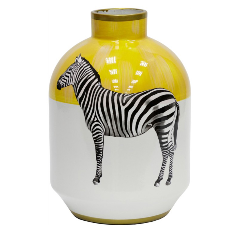 Ваза Zebra Vase white and yellow Белый Желтый Черный Золотой в Уфе | Loft Concept 