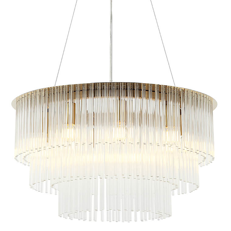 Люстра Harrison Chandelier gold 9 lamp Глянцевое золото Прозрачный в Уфе | Loft Concept 