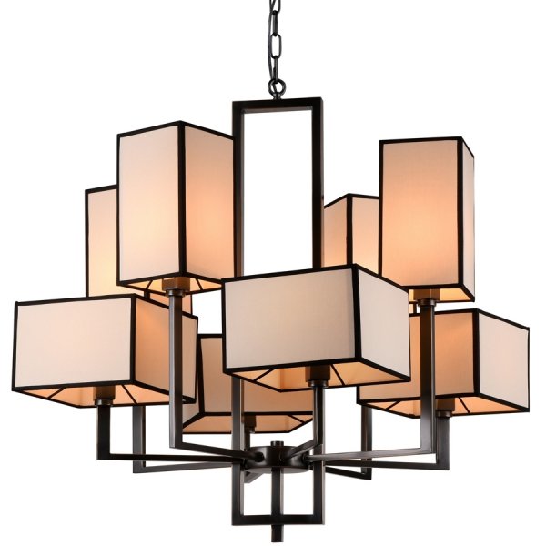 Люстра Cubismus Chandelier 8 Черный Кремовый в Уфе | Loft Concept 