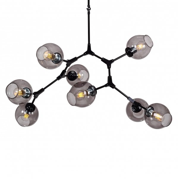 Люстра branching bubble Chandelier 8 Black Черный Серый в Уфе | Loft Concept 