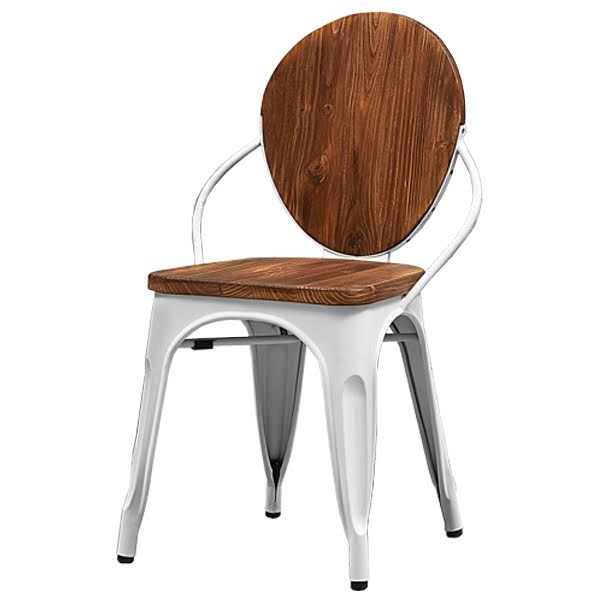 Стул Tolix chair Wooden White Дуб темный Белый в Уфе | Loft Concept 