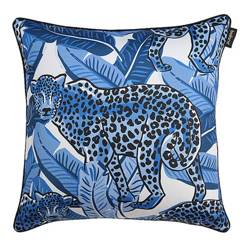 Подушка Pillow Indigo leopard Синий Белый в Уфе | Loft Concept 