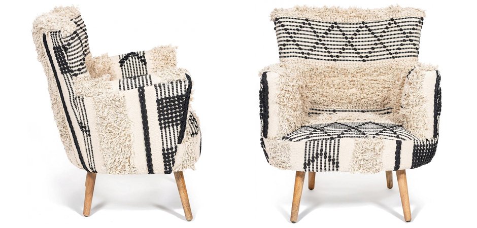 Кресло KELIM Pattern black and white Chair Кресло KELIM Pattern black and white Chair - Loft-Concept в Уфе
