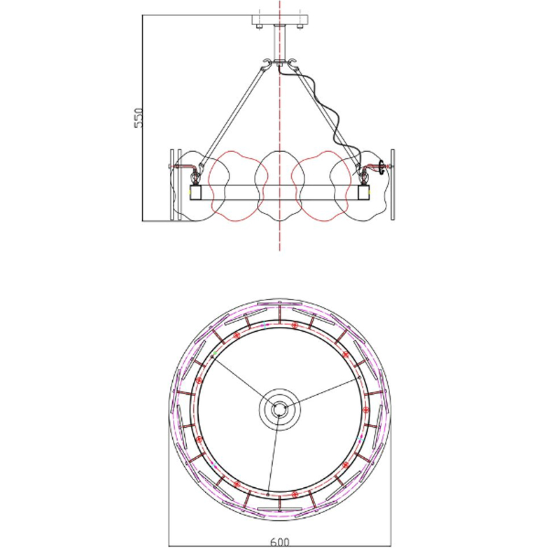 Люстра Мрамор Lucretia Marble Round Chandelier 60 см в Уфе