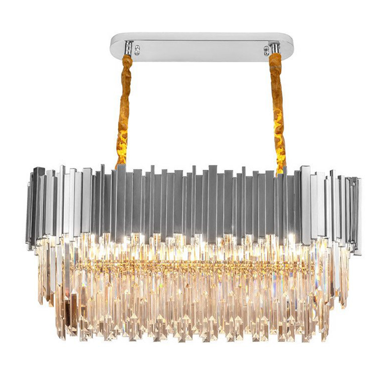 Большая многоярусная люстра Cascade Glass Metal Luxxu Chandelier 100 Silver Серебряный Прозрачное Стекло в Уфе | Loft Concept 