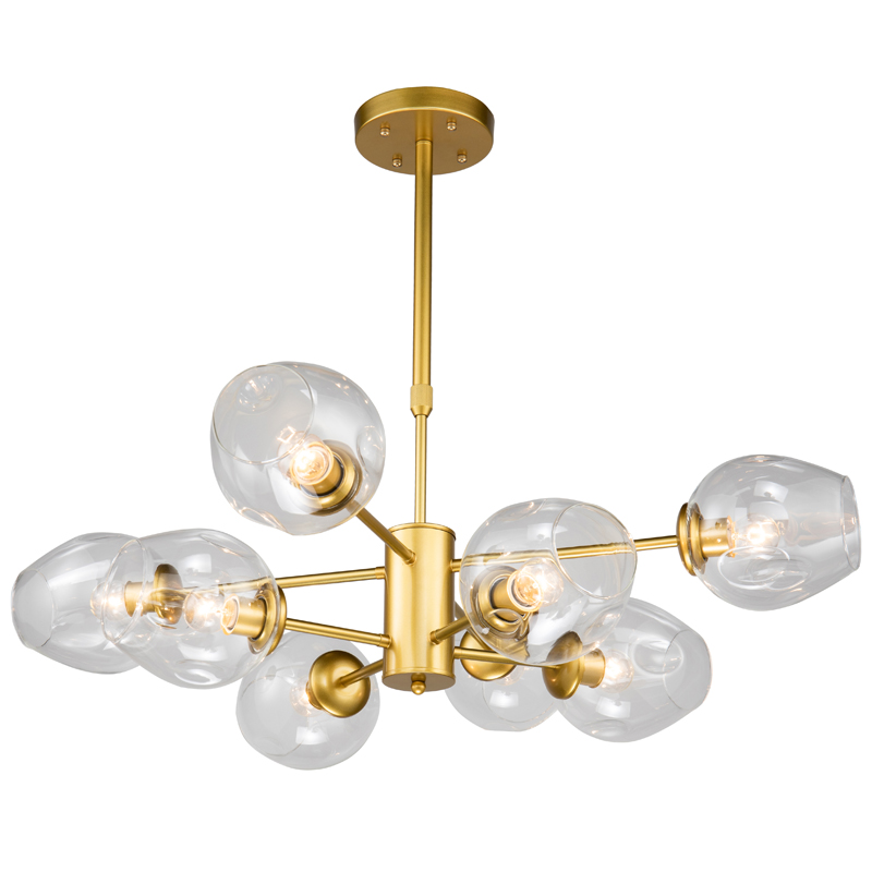 Люстра Branching Bubble Chandelier gold 8 Глянцевое золото Прозрачный в Уфе | Loft Concept 