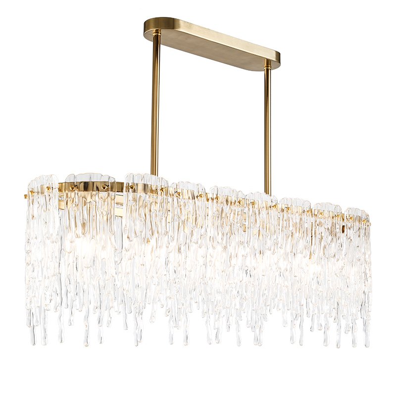 Люстра Cold Heart Chandelier Rectangle Золотой Прозрачное Стекло в Уфе | Loft Concept 