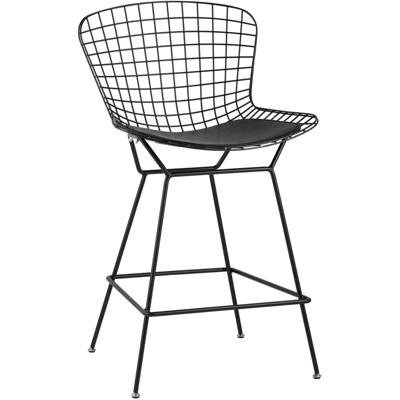 Полубарный стул Bertoia Barstool Черный Матовый Металл Черный в Уфе | Loft Concept 