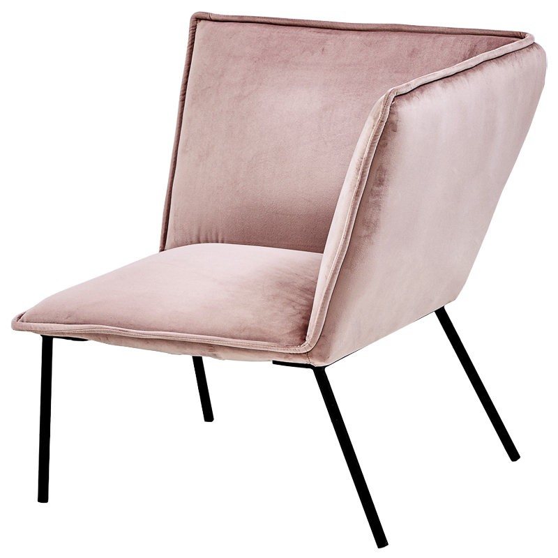 Кресло Corner Armchair pink Розовый пастельный Черный в Уфе | Loft Concept 