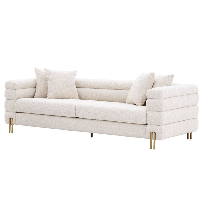 Диван Sofa York boucle cream Кремовый Латунь в Уфе | Loft Concept 