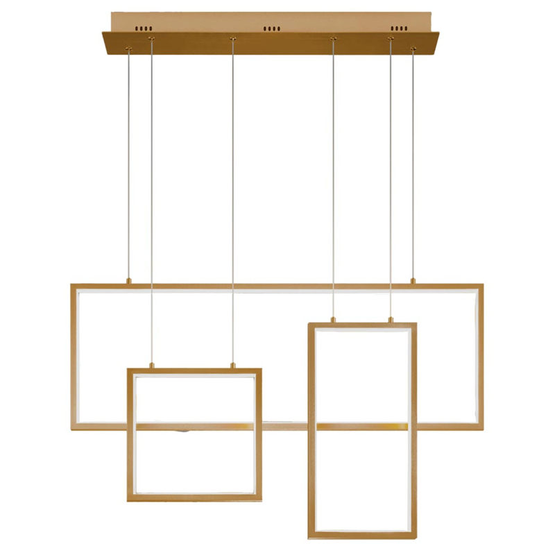 Люстра Rectangle Geometry Chandelier Gold 3 Золотой в Уфе | Loft Concept 