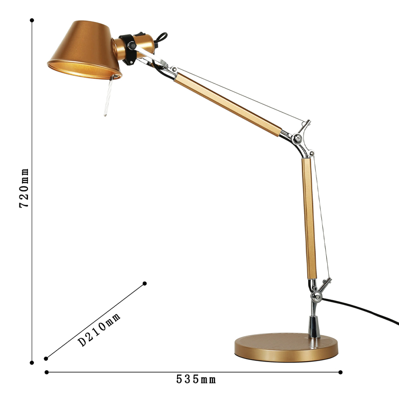 Настольная лампа золотого цвета Artemide в Уфе