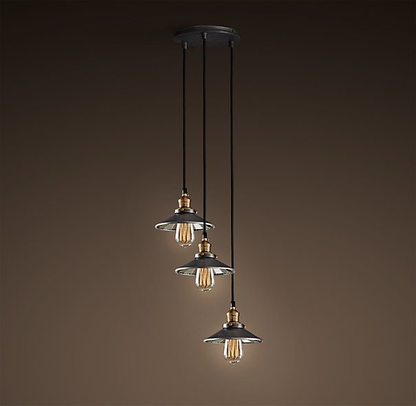 Люстра Loft Cone Pendant Reflector 3 Черный в Уфе | Loft Concept 