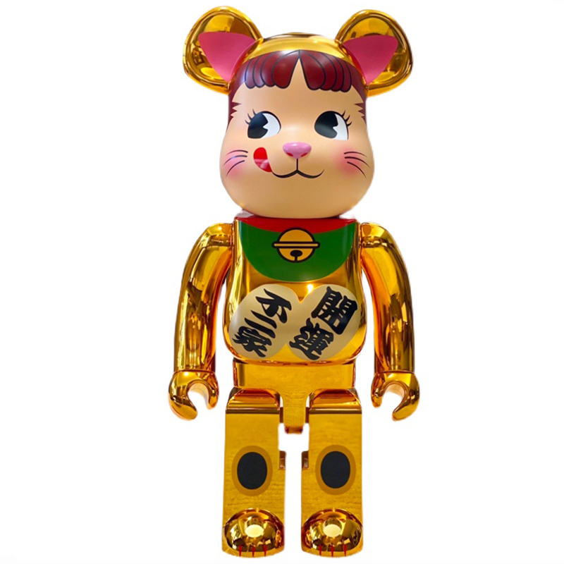 Статуэтка Bearbrick Maneki Neko Gold Золотой Мульти в Уфе | Loft Concept 