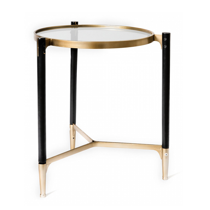 Приставной столик Black & Gold Table round Черный матовое золото в Уфе | Loft Concept 