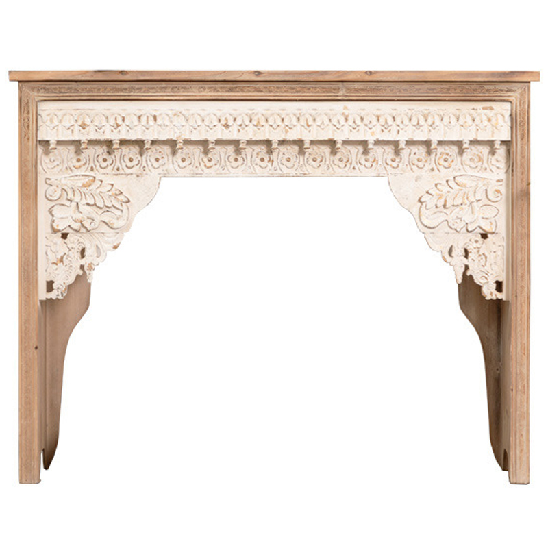 Консоль Indian Antique White Furniture Adnan Console Древесина Бежевый в Уфе | Loft Concept 