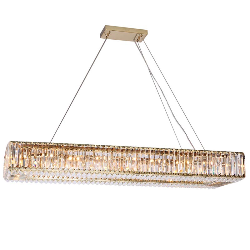 Люстра Darleen Crystal Gold Rectangular Chandelier Золотой Прозрачный (Transparent) в Уфе | Loft Concept 