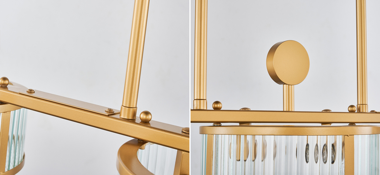 Люстра с плафонами из рельефного стекла BEAM OF LIGHT 6 ламп - фото №1