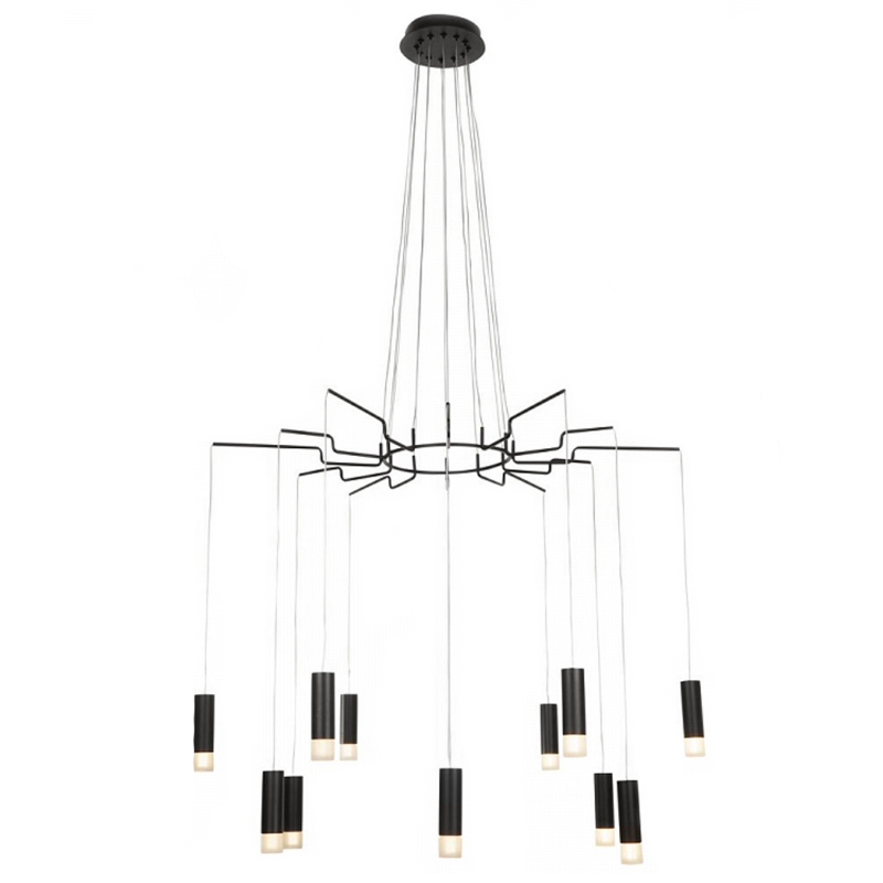 Wireflow LED Black Suspension lam 12 патронов Черный в Уфе | Loft Concept 