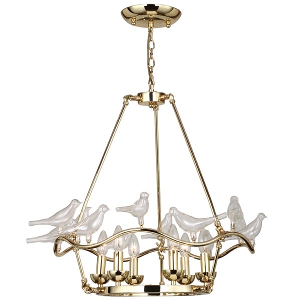 Люстра Dove Chandelier Glass Bird  6 Золотой в Уфе | Loft Concept 