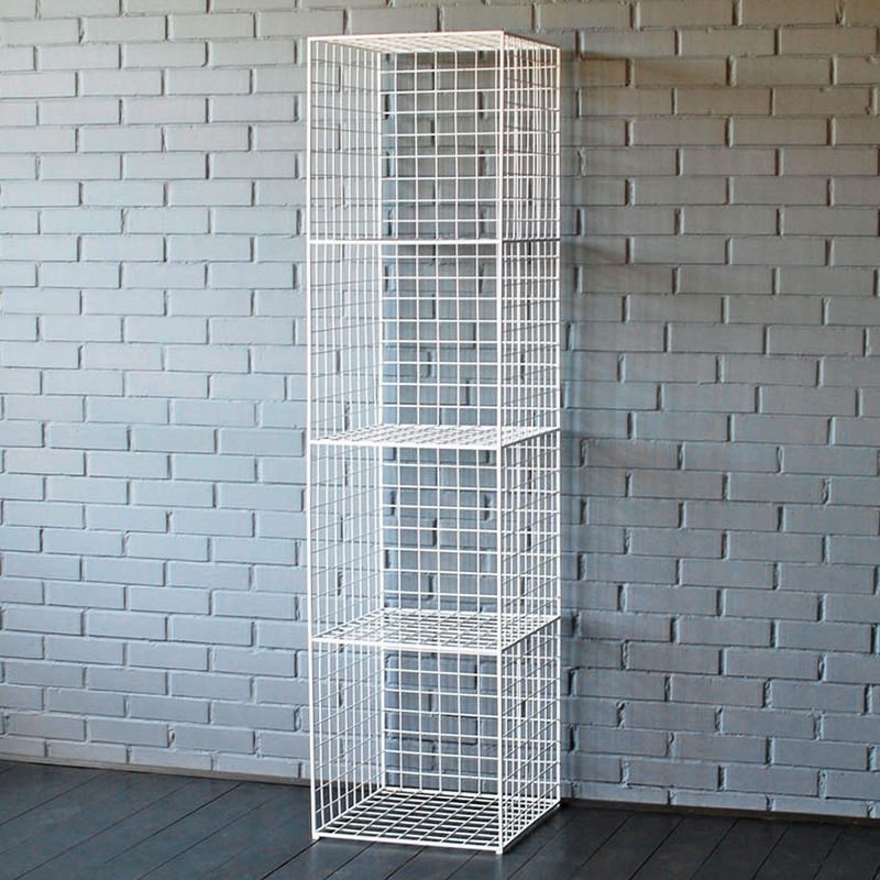 Стеллаж Kynan Industrial Metal Rust Rack Белый в Уфе | Loft Concept 