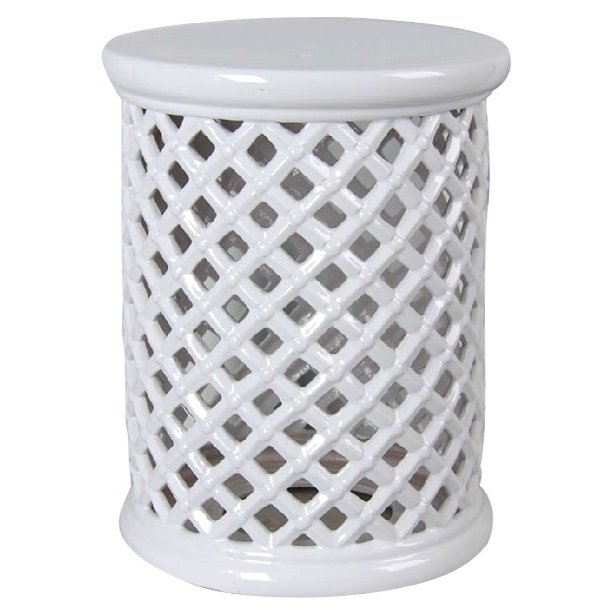 Керамический табурет Romb Garden Stool - White Белый в Уфе | Loft Concept 