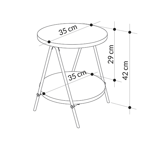 Стол приставной с 2-мя круглыми белыми столешницами ESSEL SIDE TABLE WHITE в Уфе