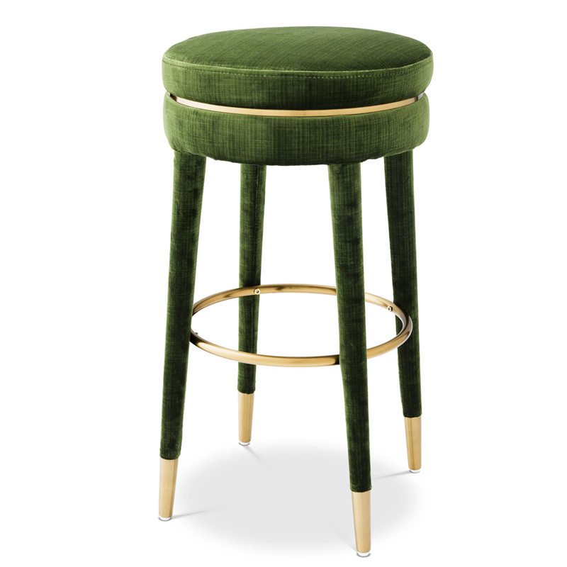 Барный стул Eichholtz Bar Stool Parisian green Зеленый Латунь в Уфе | Loft Concept 