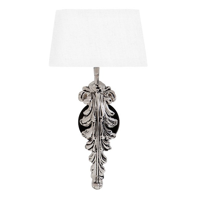 Бра Eichholtz Wall Lamp Beau Site Nickel+White Никель Белый в Уфе | Loft Concept 