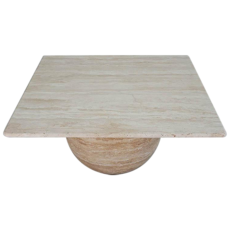 Кофейный стол Edna Travertine Coffee Table Коричневый Бежевый в Уфе | Loft Concept 