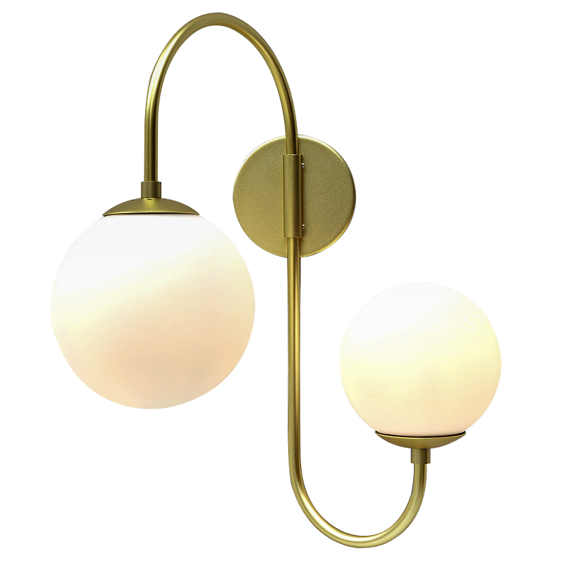 Бра Gooseneck Pelle Gold Wall Lamp Золотой Белый в Уфе | Loft Concept 