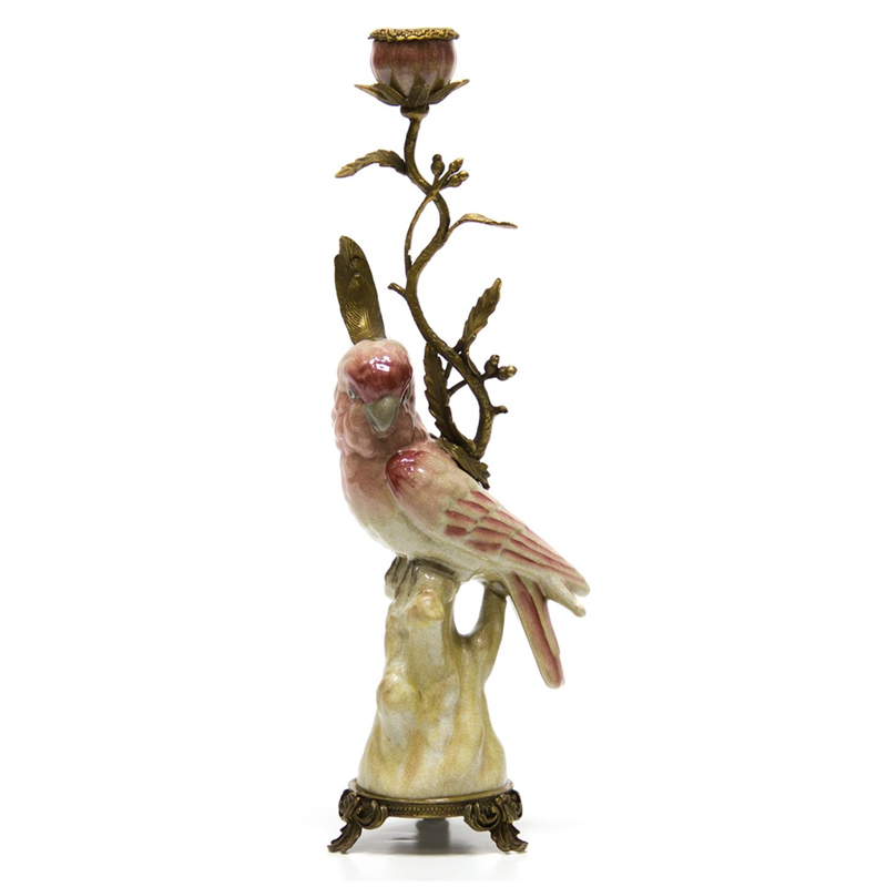 Подсвечник Pink Parrot Candlestick L or R Бронза Розовый (Rose) в Уфе | Loft Concept 