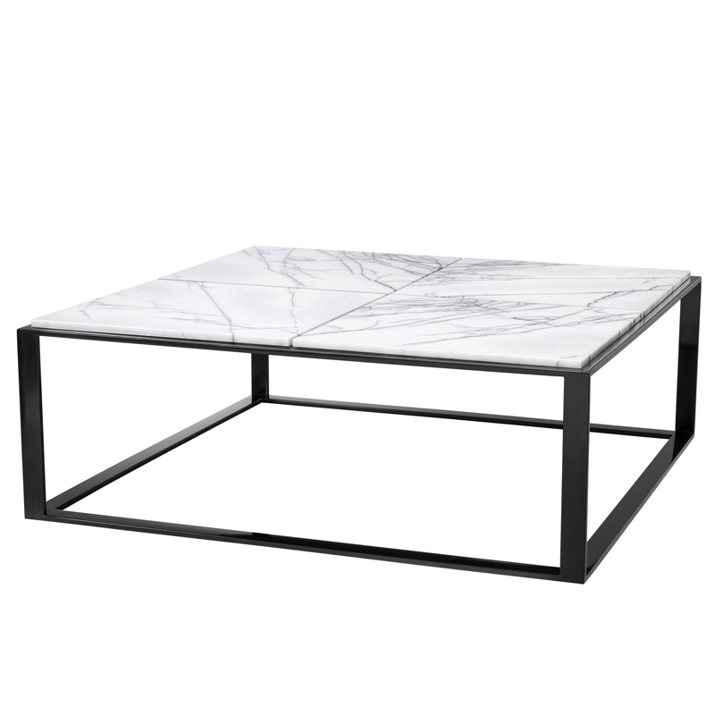 Кофейный стол Eichholtz Coffee Table San Ramon Черный Белый Мрамор Bianco в Уфе | Loft Concept 